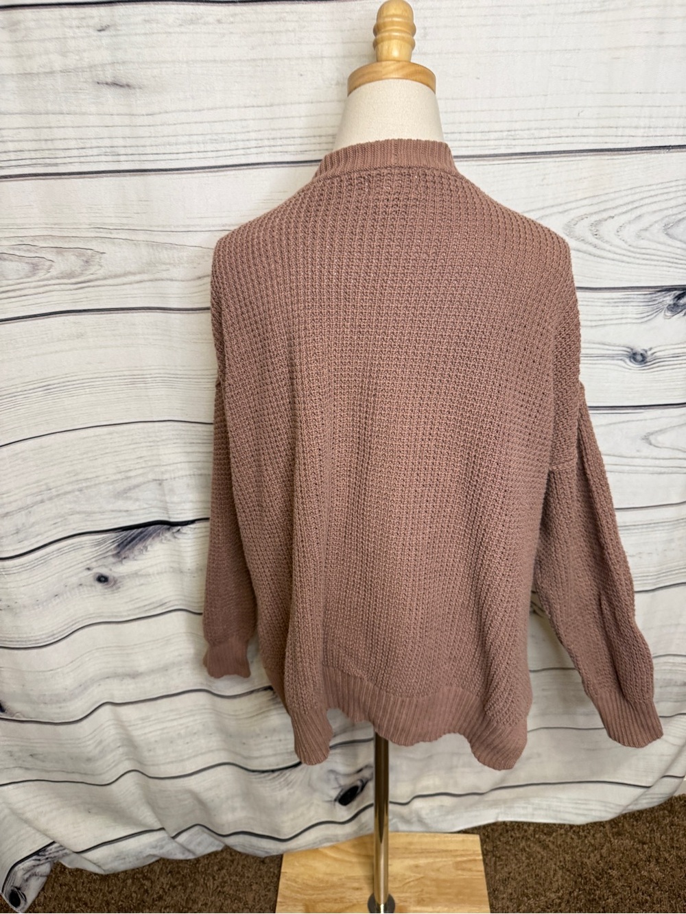 Universal Thread Mauve Brown Open-Front Chunky Knit Cardigan - Picture 2 of 3